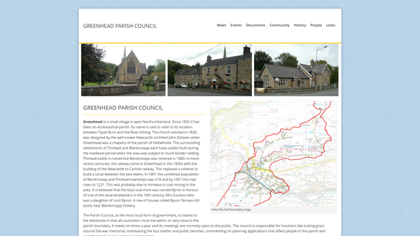 Screenshot of the Greenhead Millennium Green website