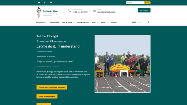 Screenshot of the Schools And Homes Energy Education Project website