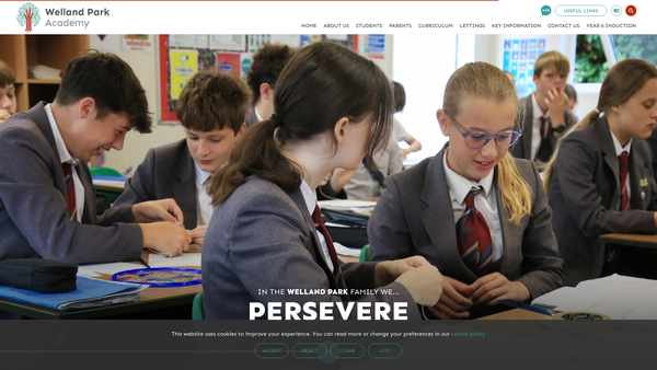 Screenshot of the Welland Park Academy Fundraising Group website