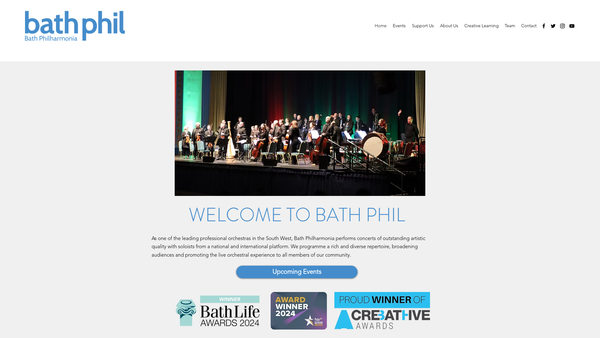 Screenshot of the Bath Philharmonia website