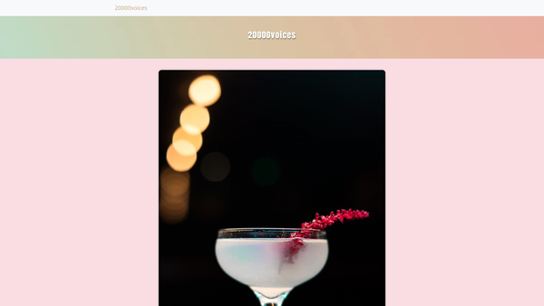 Screenshot of the 20,000 Voices website
