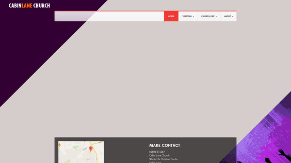 Screenshot of the Cabin Lane Church website