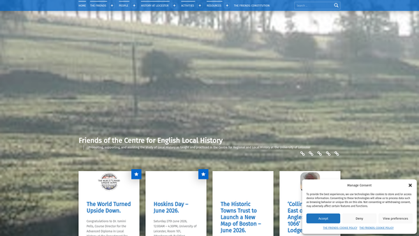Screenshot of the The Friends Of The Centre For English Local History website