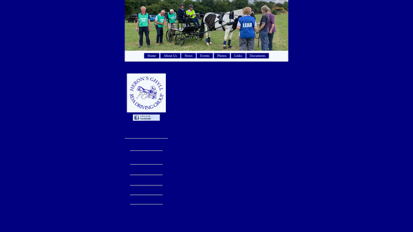 Screenshot of the Heron's Ghyll Driving Group Riding For The Disabled website