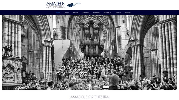 Screenshot of the Amadeus Chorus And Orchestra website