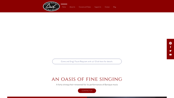Screenshot of the Swansea Bach Choir website