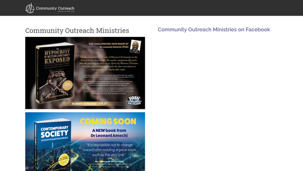 Screenshot of the Community Outreach Ministries website