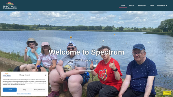 Screenshot of the Spectrum Northants Limited website