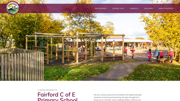 Screenshot of the Fairford Primary School Parent Teacher Association website