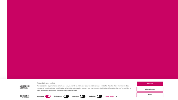 Screenshot of the Liverpool Biennial Of Contemporary Art Limited website