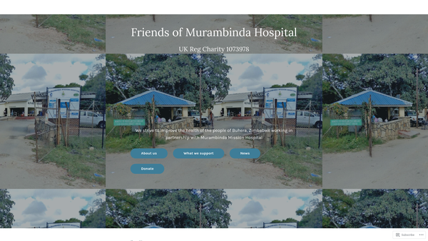 Screenshot of the Friends Of Murambinda Hospital website