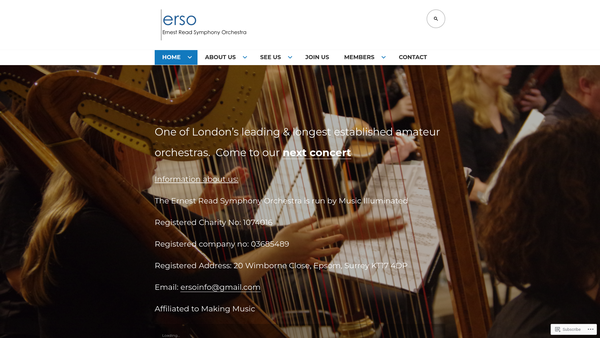 Screenshot of the Music Illuminated website