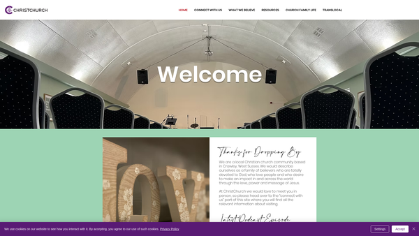 Screenshot of the Christchurch (West Sussex) website