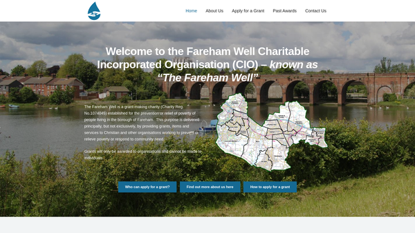 Screenshot of the The Fareham Well website