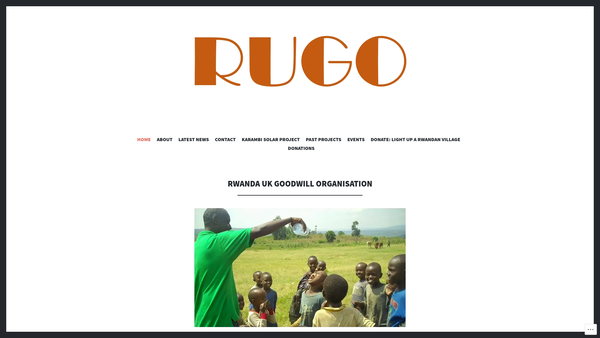 Screenshot of the Rwanda UK Goodwill Organisation (Abbreviated As Rugo) website