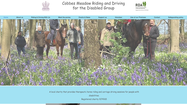 Screenshot of the Cobbes Meadow Riding For The Disabled Association Group website