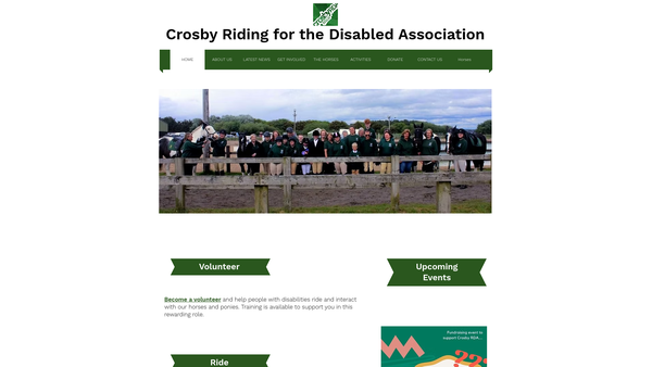 Screenshot of the Crosby Group Riding For The Disabled Association website