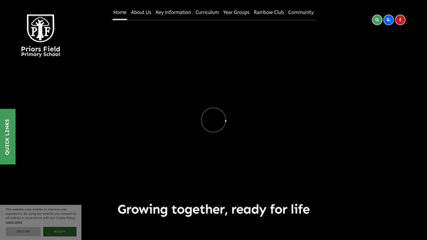 Screenshot of the Priors Field School PTA website
