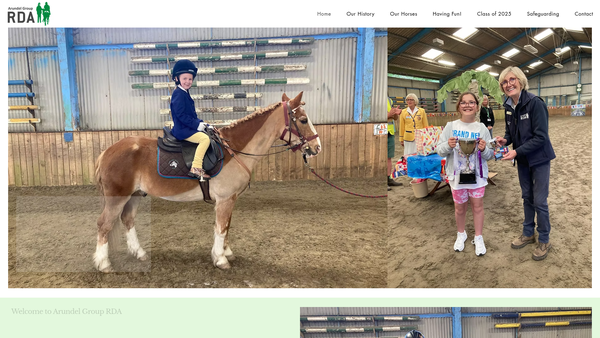 Screenshot of the Arundel Group Riding For The Disabled Association website