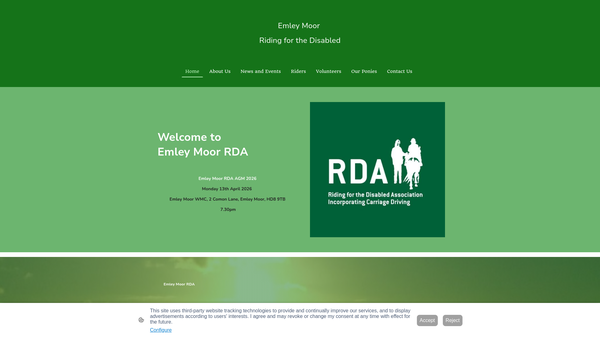 Screenshot of the Emley Moor Group Riding For The Disabled Association website