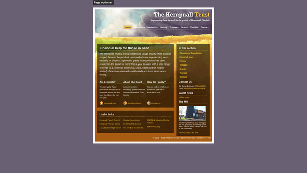 Screenshot of the The Hempnall Trust website