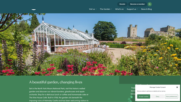 Screenshot of the Helmsley Walled Garden Limited website
