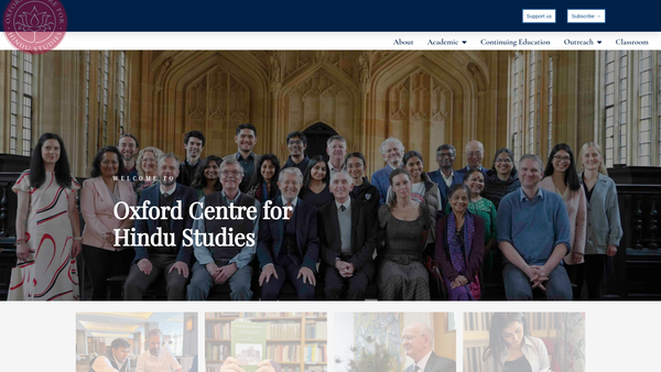 Screenshot of the The Oxford Centre For Hindu Studies website