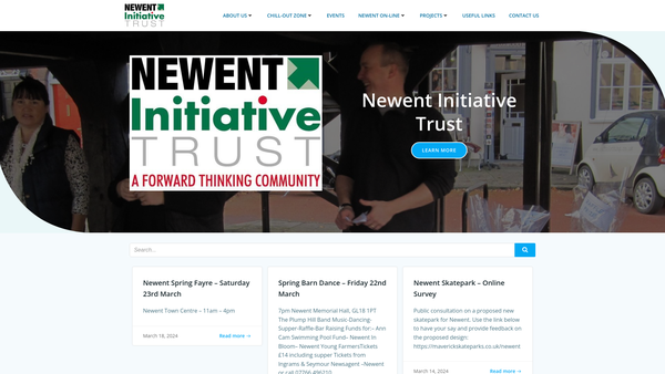 Screenshot of the Newent Initiative Trust website