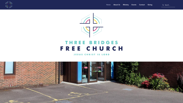 Screenshot of the Three Bridges Free Church website