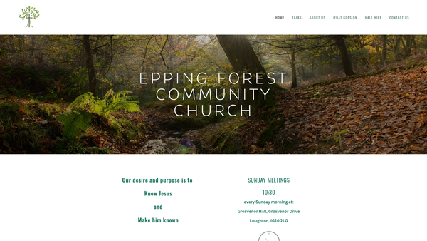 Screenshot of the Epping Forest Community Church Trust website