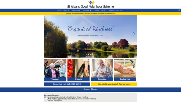 Screenshot of the St Albans Good Neighbour Scheme website