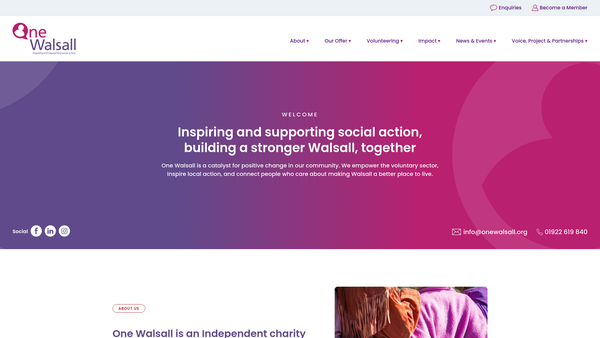 Screenshot of the One Walsall Ltd website
