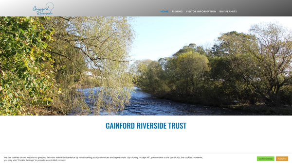 Screenshot of the Gainford Riverside Millennium Green Charitable Trust website