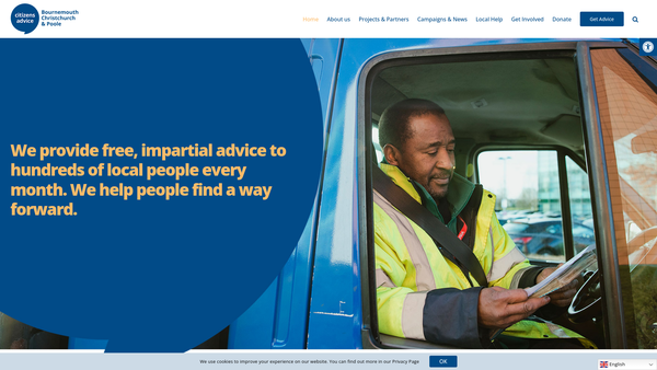 Screenshot of the Citizens Advice Bournemouth, Christchurch and Poole website