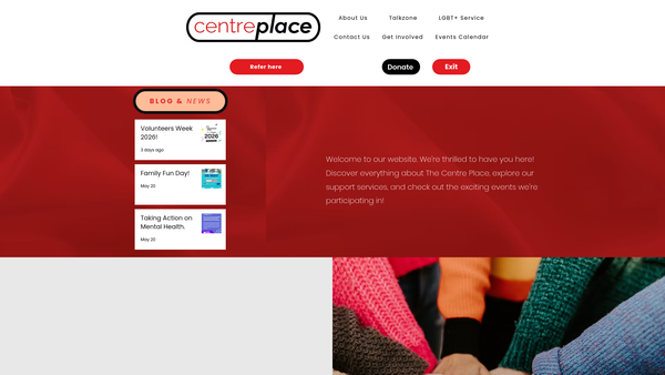 Screenshot of the The Centre Place website
