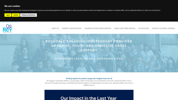 Screenshot of the Rochdale Connections Trust website