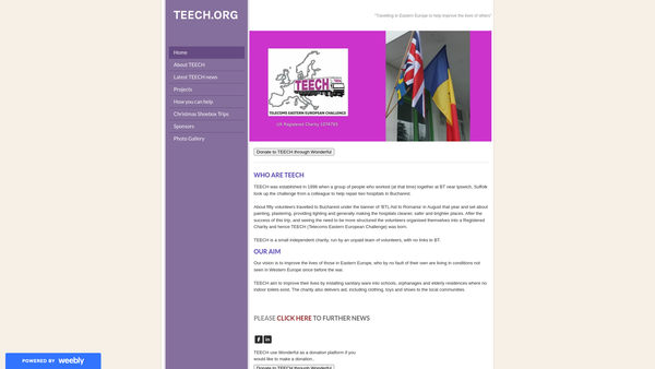 Screenshot of the Telecommunications Eastern European Challenge website