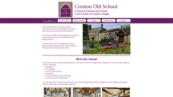 Screenshot of the Croston Old School website