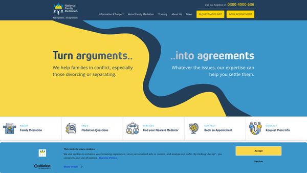 Screenshot of the National Family Mediation website