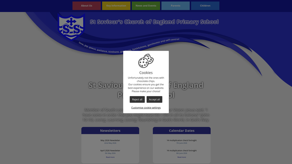 Screenshot of the St Saviours Psfa ( Parents Staff And Friends Association ) website