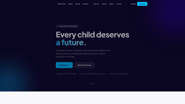 Screenshot of the Seeway Trust website