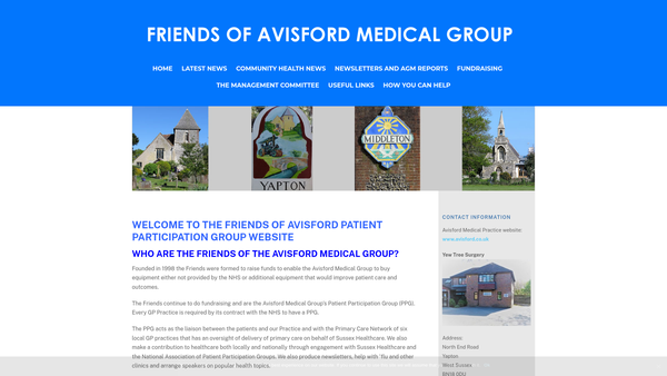 Screenshot of the Friends Of Avisford Medical Group website