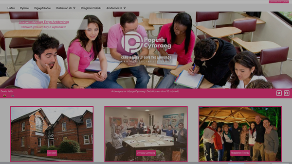 Screenshot of the Popeth Cymraeg Cyfyngedig website