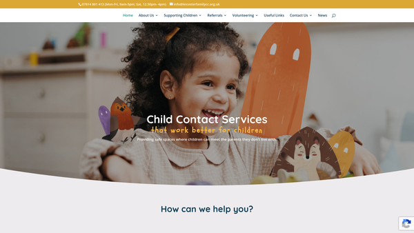 Screenshot of the Leicester Family Contact Centre website