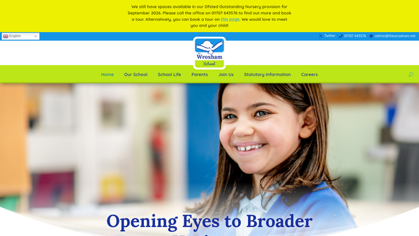 Screenshot of the Wroxham School Friends Association website