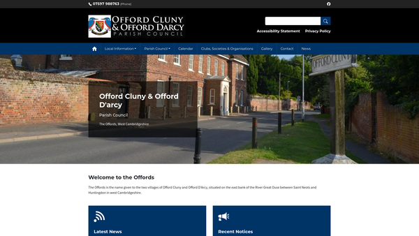 Screenshot of the The Offords Millennium Green Trust website
