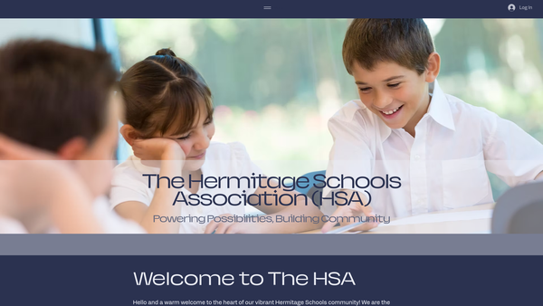 Screenshot of the The Hermitage Schools Association website