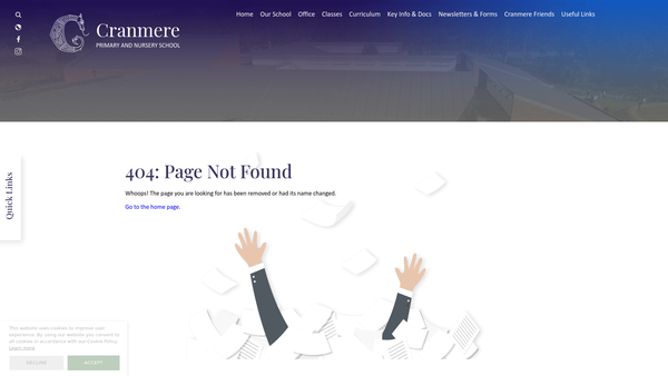 Screenshot of the Friends Of Cranmere School website