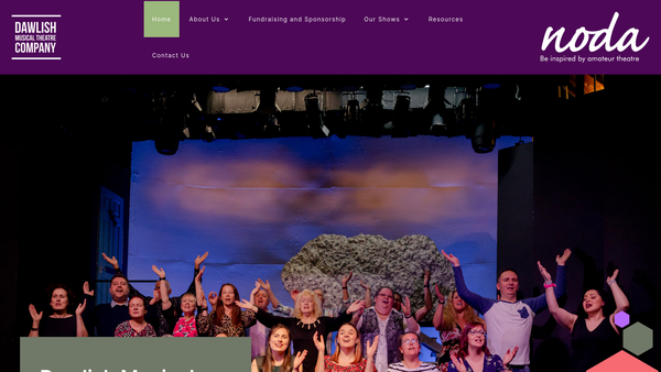 Screenshot of the The Dawlish Musical Theatre Company website