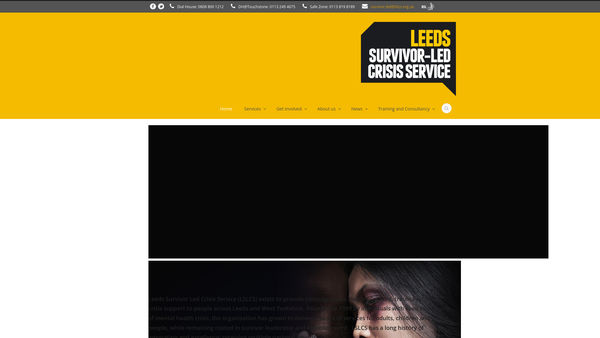 Screenshot of the Leeds Survivor Led Crisis Services website